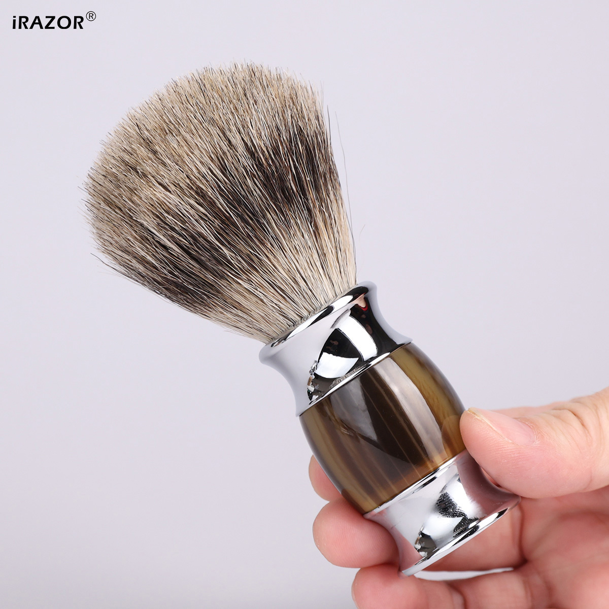 Men'S Grooming Brush - iRAZOR Silvertip Shaving Brush for Men