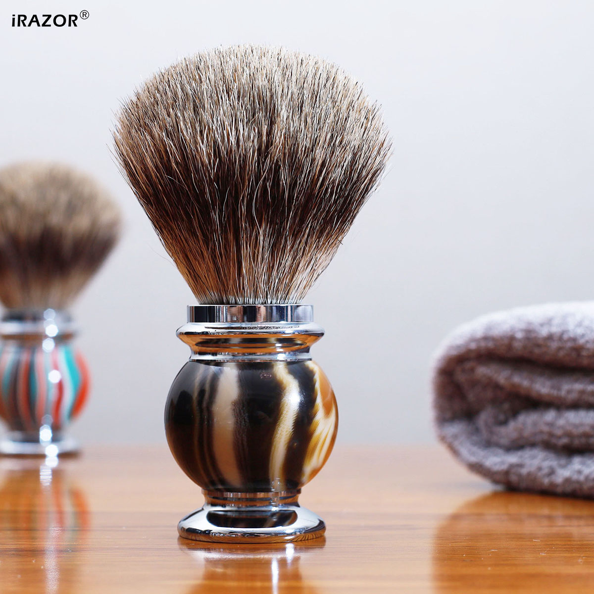 Men'S Grooming Brush - iRAZOR Silvertip Shaving Brush for Men,Ultra