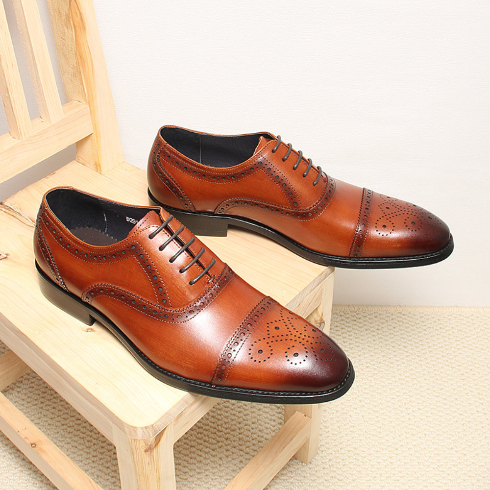 Men'S Grooming Oxford - Handmade Full Grain Leather Brogue Formal