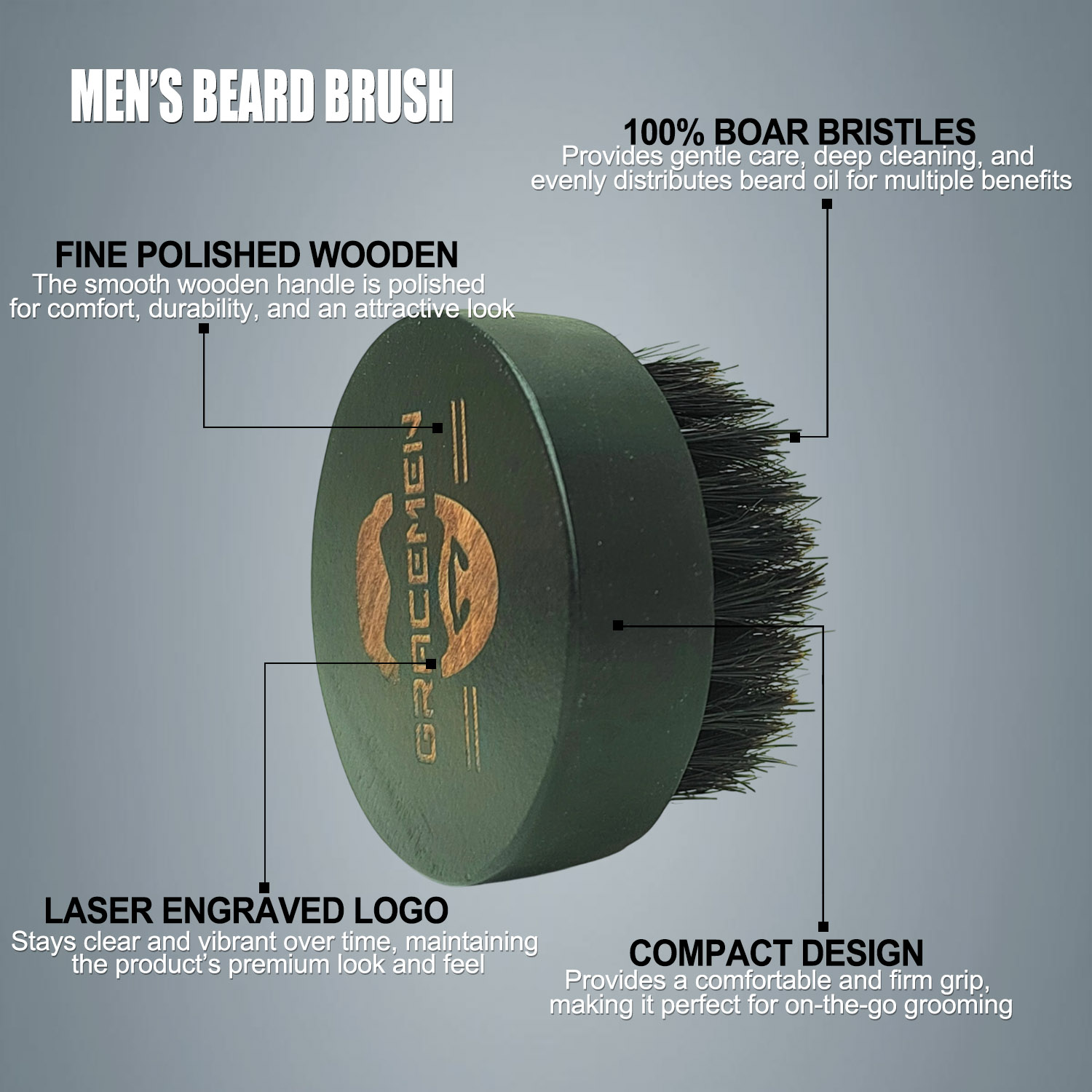 Round Beard Brush for Men – 10 - Men'S Grooming Brush review and price