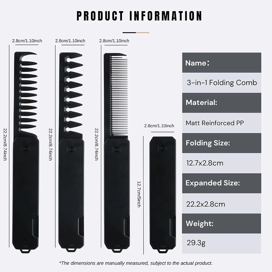 3 In 1 Travel Hair Brush, Fold - Men'S Grooming Brush review and price